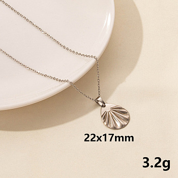 304 Stainless Steel Teardrop Pendant Necklaces, Cable Chain Necklaces