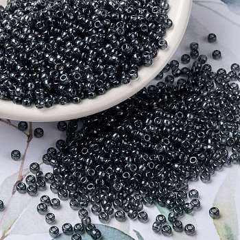 MIYUKI Round Rocailles Beads, Japanese Seed Beads, 8/0, (RR178) Transparent Gray Luster, 3mm, Hole: 1mm, about 2111~2277pcs/50g