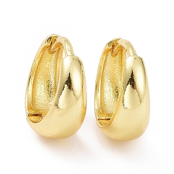Rack Plating Brass Chunky Hoop Earrings for Women, Cadmium Free & Lead Free, Golden, 11.5x12x5mm, Pin: 0.8mm
