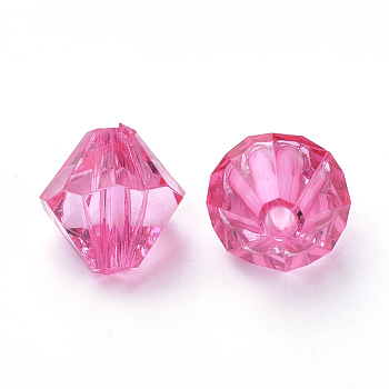 Transparent Acrylic Beads, Bicone, Camellia, 4x4mm, Hole: 1.2mm, about 17000pcs/500g