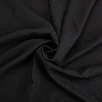 Chiffon Polyester Fabric, for Garment Making Accessories, Black, 150x0.02cm