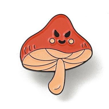 Orange Mushroom Alloy+Enamel Enamel Pins