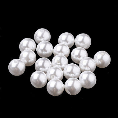 5mm White Round Plastic Beads