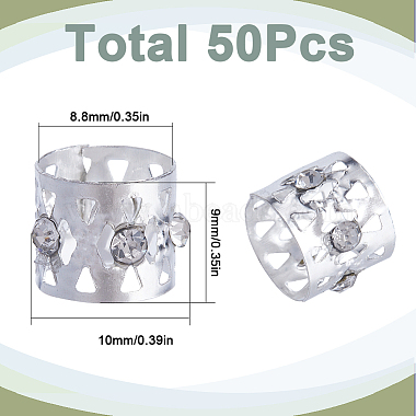 50Pcs Aluminum Dreadlocks Beads Hair Decoration(OHAR-SC0001-03S)-2
