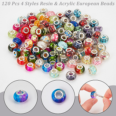 120Pcs 4 Style Resin & Acrylic European Beads(OPDL-NB0001-15)-4