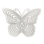 201 Stainless Steel Laser Cut Connector Charms, Butterfly Links, Etched Metal Embellishments, Non-Tarnish, Stainless Steel Color, 76.5x100x0.3mm, Hole: 2mm and 2.5mm(STAS-Z116-04P-03)