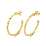 PVD Vacuum Plating 304 Stainless Steel Ring Stud Earrings, Half Hoop Earrings for Women, Long-Lasting Plated,, Golden, 30x2~4mm(X-EJEW-D057-01G)