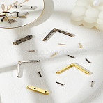 6 Sets 3 Colors Zinc Alloy Post Lag Hinge, Wardrobe Door Accessories, Mixed Color, 30x5.5x5mm, 2 sets/color(FIND-LP0004-07)