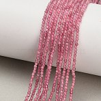 Natural Pink Tourmaline Beads Strands, Smooth Round, 2mm, Hole: 0.5mm, about 176~179pcs/strand, 15~15.47''(38.1~39.3cm)(G-A322-A05-2mm)
