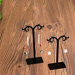 Acrylic Jewelry Display Stands, for Display Stands, Easels, Picture Frame Stand Holder, Black, 6.8x5x11~13cm, Hole: 1.5mm(ODIS-WH00011-18A)