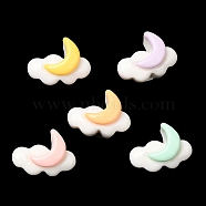 Cartoon Opaque Reisn Cabochons, for Jewelry Making, Mixed Color, Moon, 10x14x7mm(RESI-C039-01H)