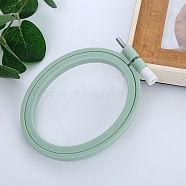Adjustable ABS Plastic Oval Embroidery Hoops, Embroidery Circle Cross Stitch Hoops, for Sewing, Needlework and DIY Embroidery Project, Dark Sea Green, 100x80mm(TOOL-PW0003-016A)