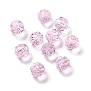 Glass Imitation Austrian Crystal Beads, Faceted, Round, Pearl Pink, 8mm, Hole: 1mm(GLAA-H024-17B-20)