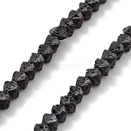Natural Lava Rock Beads Strands, Frosted, Rhombus, 4x5x5mm, Hole: 1mm, about 110pcs/strand, 15.83''(40.2cm)(G-H303-C26)