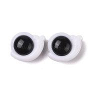 Two-tone Acrylic Beads, Snail, White and Black, Snail, 14x17.5x11.5mm, Hole: 3.5mm, 324pc/500g(OACR-U003-03)