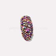 Glass Rhinestone Flat Back Cabochons, Back Plated, Faceted, Half Round, Rose AB, 1.9~2x1mm, about 1440pcs/bag(RGLA-S002-06SS-40)