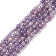 Natural Amethyst Beads Strands, Faceted, Round, 4.5x4mm, Hole: 0.5mm, about 95pcs/strand, 15.31 inch(38.9cm)(G-G989-A02)