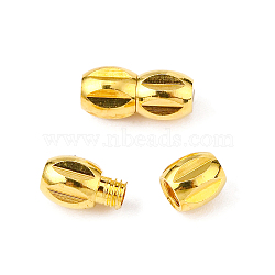 Brass Screw Clasps, Peanut, Golden, 11x5mm, Hole: 0.5mm(KK-E365-G)