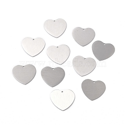 304 Stainless Steel Pendants, Double Side Drawbench, Stamping Blank Tag, Heart, Stainless Steel Color, 27.5x30x1mm, Hole: 1.8mm(STAS-F271-06G-P)