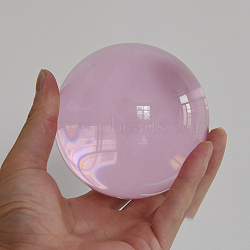 Glass Display Decorations, Crystal Ball, Round, Pink, 30mm(DJEW-PW0001-51C-02)