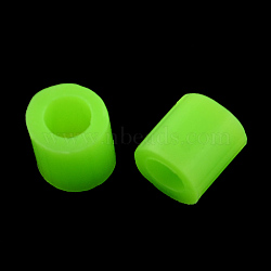 PE Fuse Beads, DIY Melty Beads, Tube, Lawn Green, 5x5mm, Hole: 3mm, about 8000pcs/500g(DIY-R013-A16)