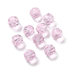 K9 Glass Imitation Austrian Crystal Beads, Faceted, Round, Pearl Pink, 8mm, Hole: 1mm(GLAA-H024-17B-20)