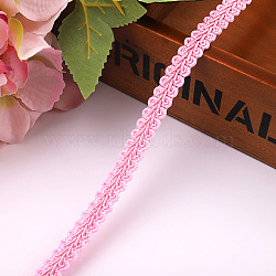 Polyester Centipede Braid Lace Trim, Craft Ribbon for Bridal, Costume, Jewelry, Crafts and Sewing, Pearl Pink, 3/8 inch~1/2 inch(11~12mm)(OCOR-WH0019-04C)