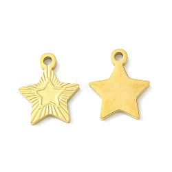 Ion Plating(IP) 304 Stainless Steel Manual Polishing Charms, Star Charm, Golden, 14x11.5x1.5mm, Hole: 1.6mm(STAS-C075-14G)