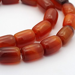 Barrel Natural Carnelian Beads Strands, Dyed & Heated, 15x11mm, Hole: 1mm, about 25pcs/strand, 16 inch(G-D622-01-B)