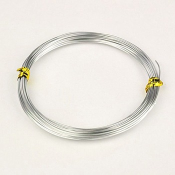 Round Aluminum Wire, Bendable Metal Craft Wire, Silver, 18 Gauge, 1.0mm, about 32.8 Feet(10m)/roll