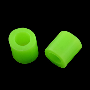 PE Fuse Beads, DIY Melty Beads, Tube, Lawn Green, 5x5mm, Hole: 3mm, about 8000pcs/500g