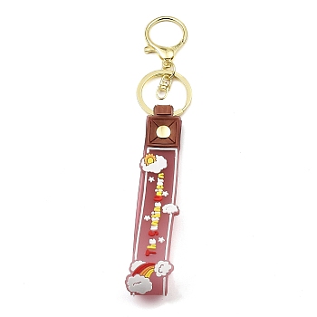 Cloud PVC Rope Keychains, with Zinc Alloy Finding, for Bag Quicksand Bottle Pendant Decoration, Sienna, 17.5cm