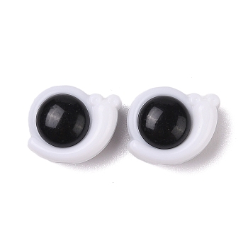 Two-tone Acrylic Beads, Snail, White and Black, Snail, 14x17.5x11.5mm, Hole: 3.5mm, 324pc/500g