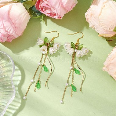 boucles d'oreilles pendantes en acrylique à fleurs(EJEW-JE05881)-2