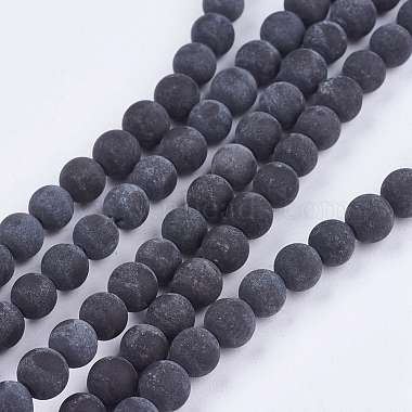 6mm Black Round Black Stone Beads