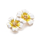 Double Flower Alloy Gold Enamel Pin Brooches(JEWB-C037-01KCG)-2