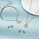 2 Sets 2 Styles Clear Cubic Zirconia Stud Earrings & Butterfly Pendant Necklaces Set(SJEW-HY0001-01)-5