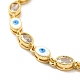 Enamel Evil Eye & Glass Oval Link Chain Bracelet(BJEW-G663-01G-04)-3