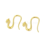 925 Sterling Silver Hoop Earrings Findings, Real 18K Gold Plated, 17.5~18mm, Hole: 1mm, Pin: 0.8mm(STER-B004-15G)