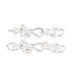 Brass S-Hook Clasps, Horse Shape, Silver, 25x6.5x3.5mm, Hole: 3mm and 1.4mm(KK-L274-07S)