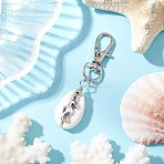 Ocean Collection Shell Pendant Decorations, Alloy Pendants and Swivel Clasps Charms for Bag Ornaments, Sea Horse, 63mm, pendant: 30x16mm, clasp: 31x12x5mm(HJEW-JM03210-01)