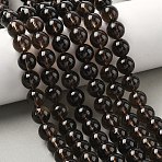 Natural Smoky Quartz Beads Strands, Round, Grade AB, 10mm, Hole: 1mm, about 40pcs/strand, 15.04 inch(38.2cm)(G-C265-A01-10mm-02)