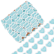 Gorgecraft 5 Yards Fiber Lace Trims, Heart, Cyan, 7/8 inch(23mm)(OCOR-GF0001-91B)