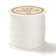 50 Yards Nylon Chinese Knot Cord, Nylon Jewelry Cord for Jewelry Making, White, 0.8mm(NWIR-C003-01A-01)
