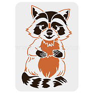Plastic Drawing Painting Stencils Templates, for Painting on Scrapbook Fabric Tiles Floor Furniture Wood, Rectangle, Raccoon Pattern, 29.7x21cm(DIY-WH0396-0134)