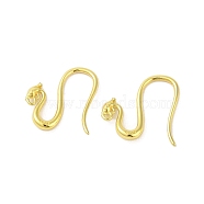 925 Sterling Silver Hoop Earrings Findings, Real 18K Gold Plated, 17.5~18mm, Hole: 1mm, Pin: 0.8mm(STER-B004-15G)