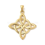 304 Stainless Steel Pendants, Witches Knot Wiccan Symbol, Golden, 34.5x30.5x2mm, Hole: 6x3.5mm(STAS-D015-02B-G)