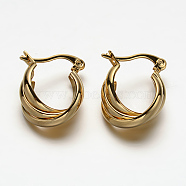 Oval 304 Stainless Steel Triple Hoop Earrings, Hypoallergenic Earrings, Golden, 19x15x8mm, Pin: 1x0.5mm(EJEW-N034-23)