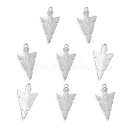 201 Stainless Steel Pendants, Triangle, Stainless Steel Color, 28.5x15.5x2.5mm, Hole: 1.6mm(STAS-Q243-LM184)