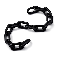 Handmade Spray Painted CCB Plastic Cable Chains, Oval Link Chains, for Handbag Chain Making, Black, Link: 20.5x10.5x3mm, 39.37 inch(1m)/strand(AJEW-JB00729-01)